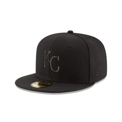 Kansas City Royals Gorra | New Era MLB Black On Black 59fifty Fitted Cap Mexico - Negros